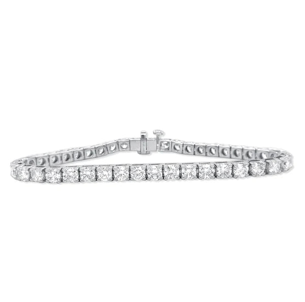 Solid Gold Lab Grown Diamond Round Tennis Bracelet - Style