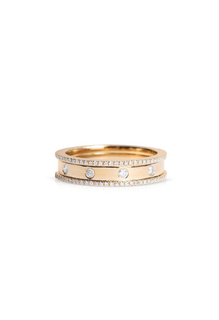 Solid Gold Wedding Band With Diamonds Madison