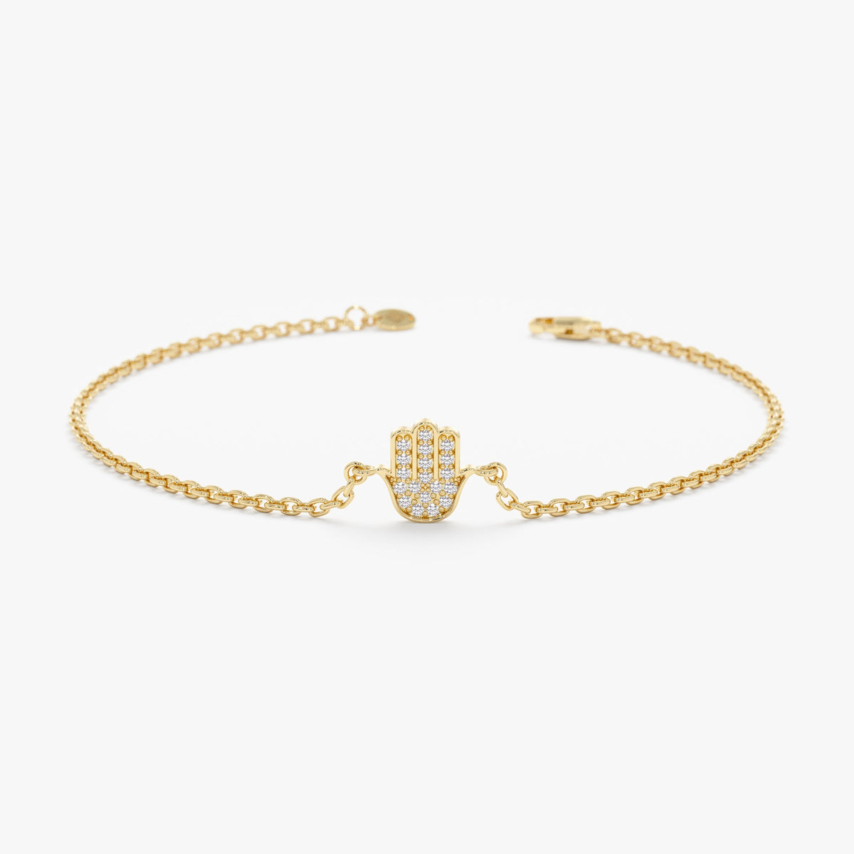 Solid Gold Diamond Hamsa Bracelet