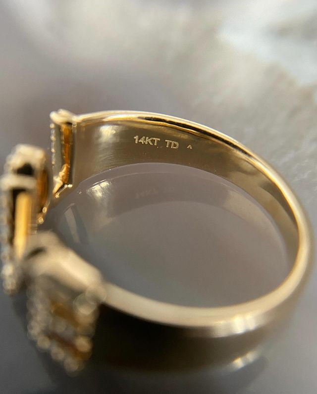 Solid Gold Love Diamond Ring