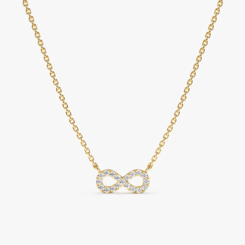 Solid Gold Infinity Diamond Necklace (47E4E5)