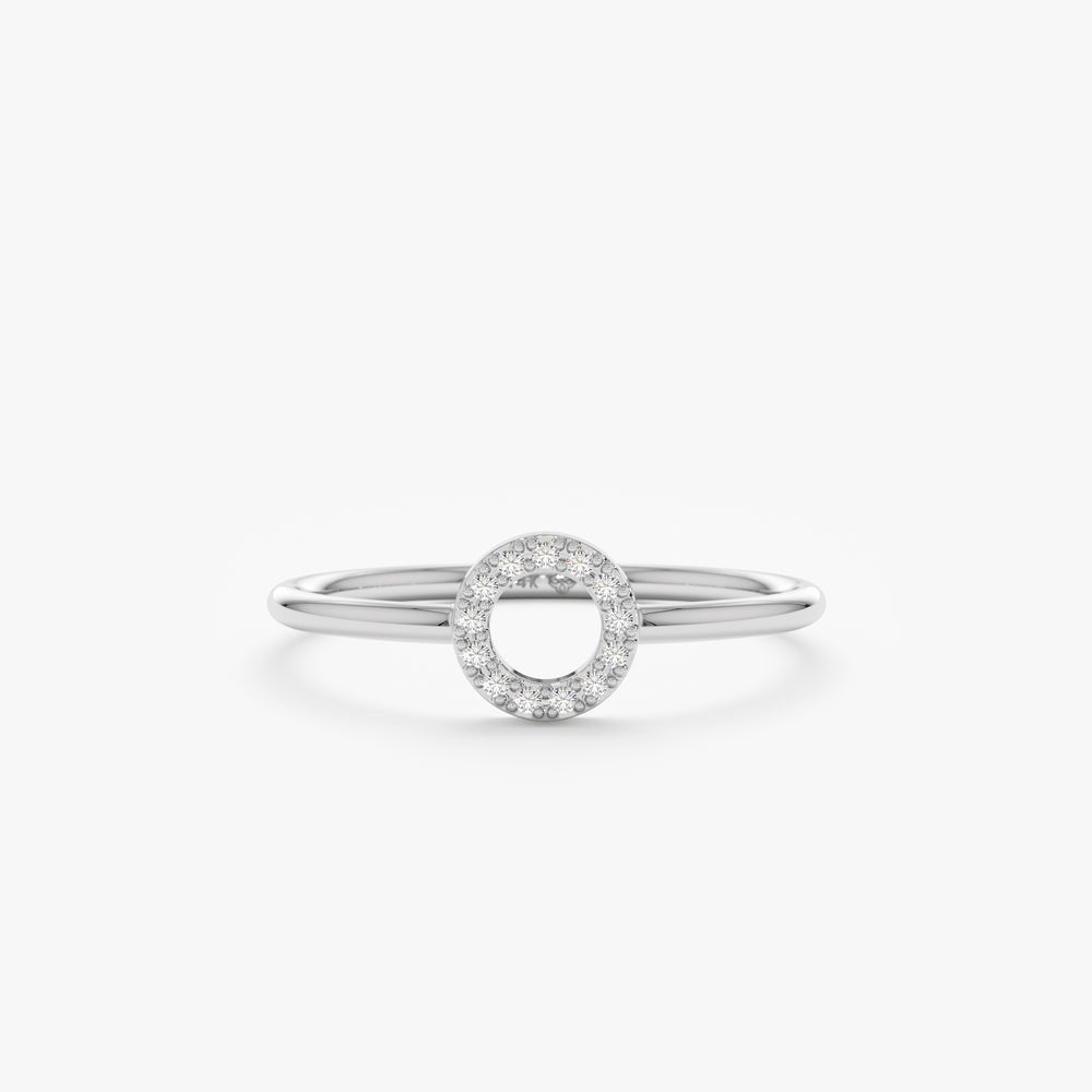 Solid Gold Petite Diamond Circle Ring (AB5121)