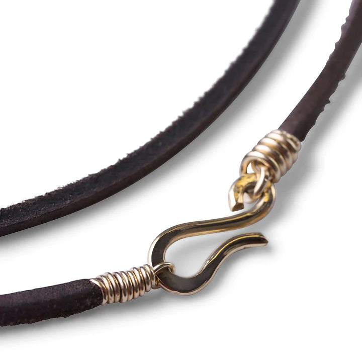 Solid Gold Anastasia Boho Suede Wrap Necklace