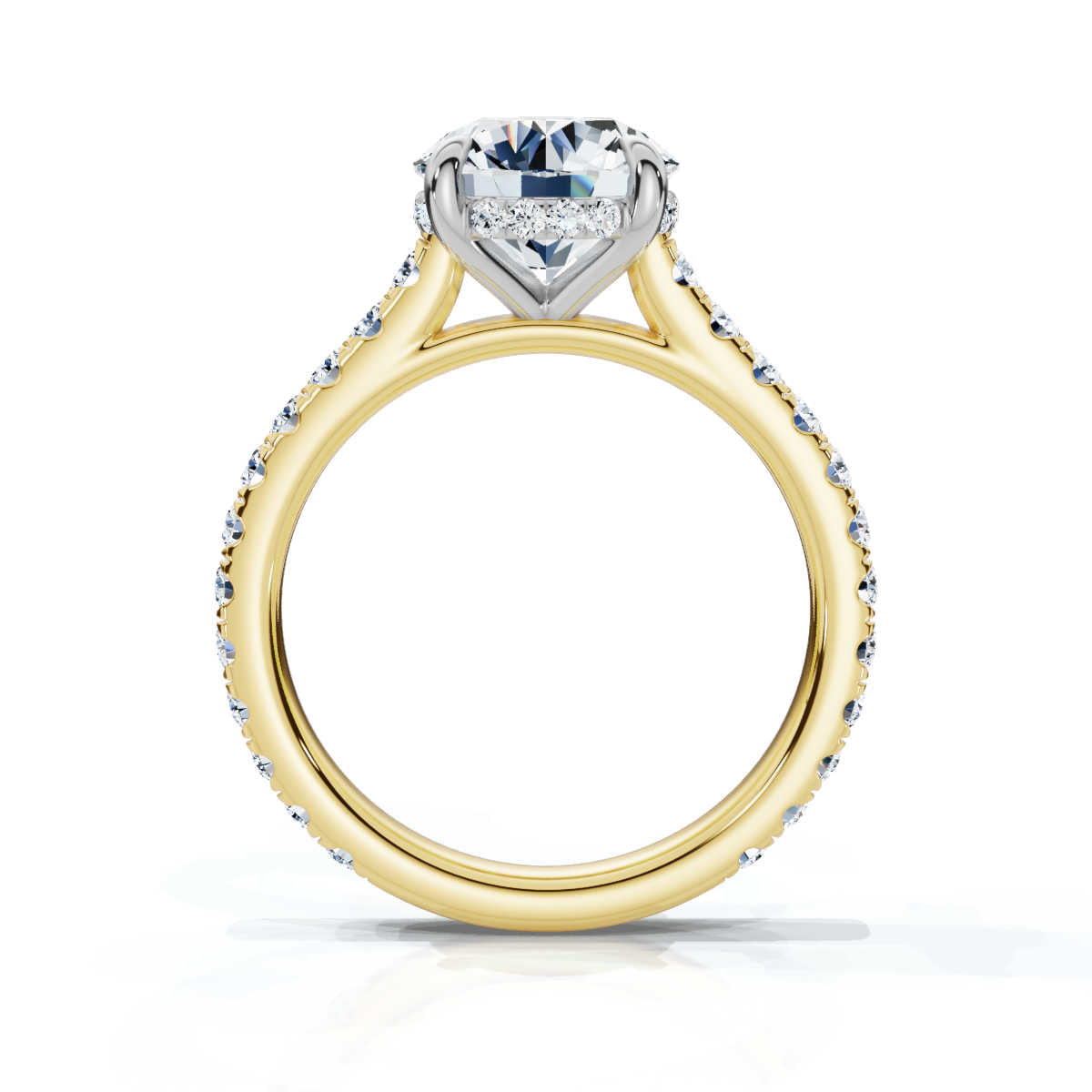 Solid Gold 2 CT Lab Grown Diamond Engagement Ring (C170D1)