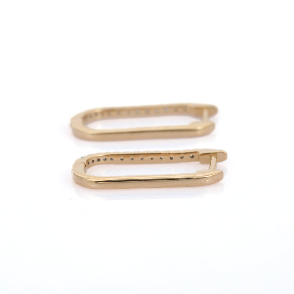 Solid Gold Designer Diamond Hoop Earrings