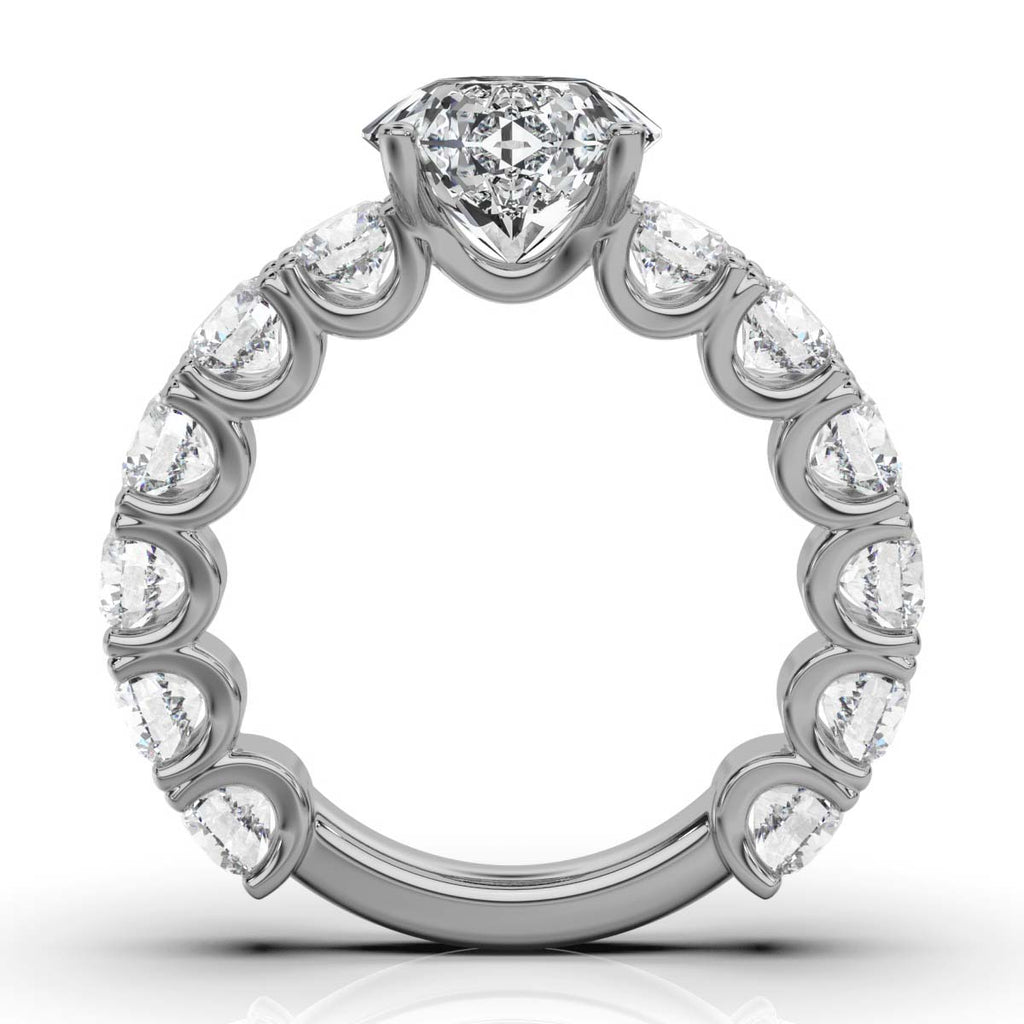 Solid Gold U Shape Lab Grown Diamond Engagement Ring