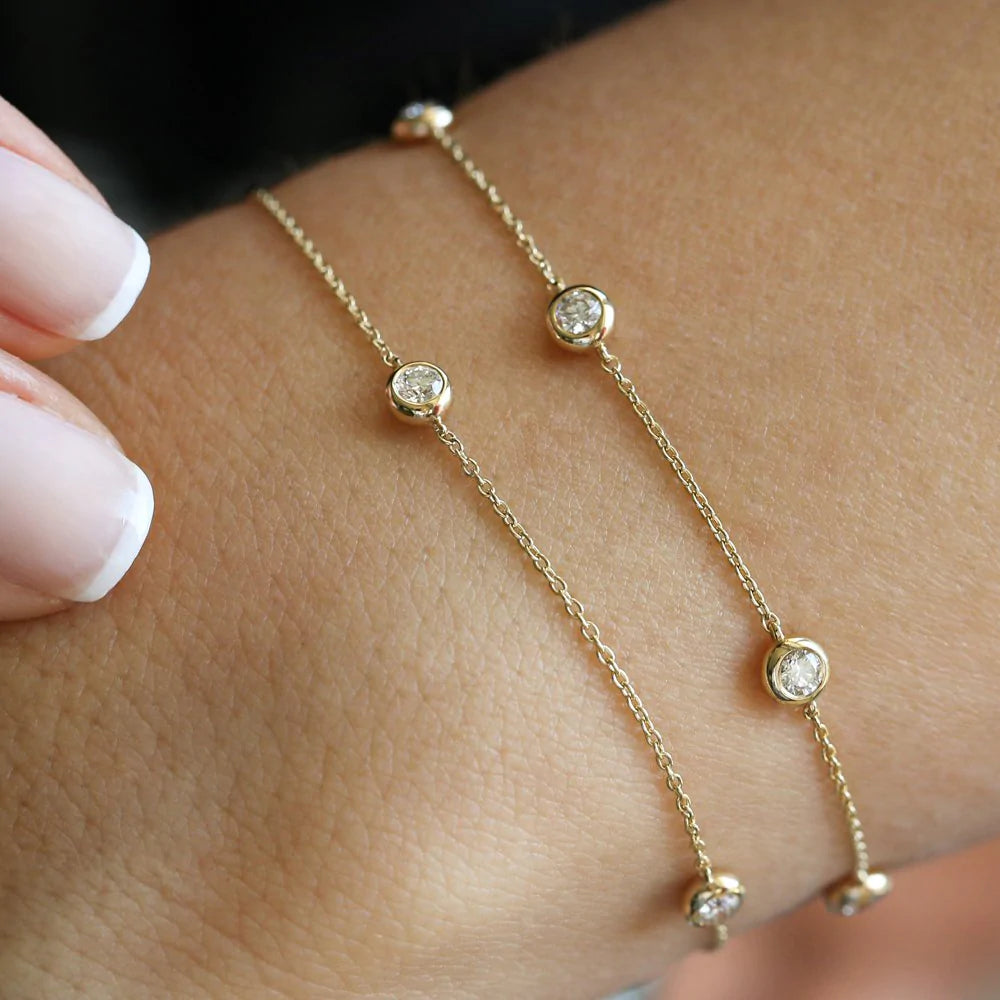 Solid Gold 0.30ctw Lab-Grown Diamond Solitaire Bracelet