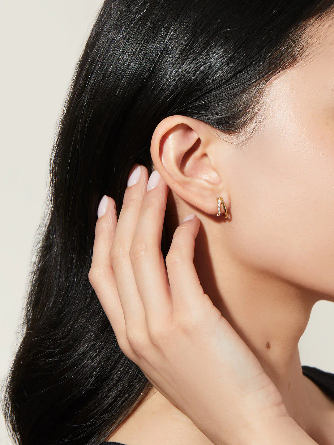 Solid Gold Double Hoop Earrings