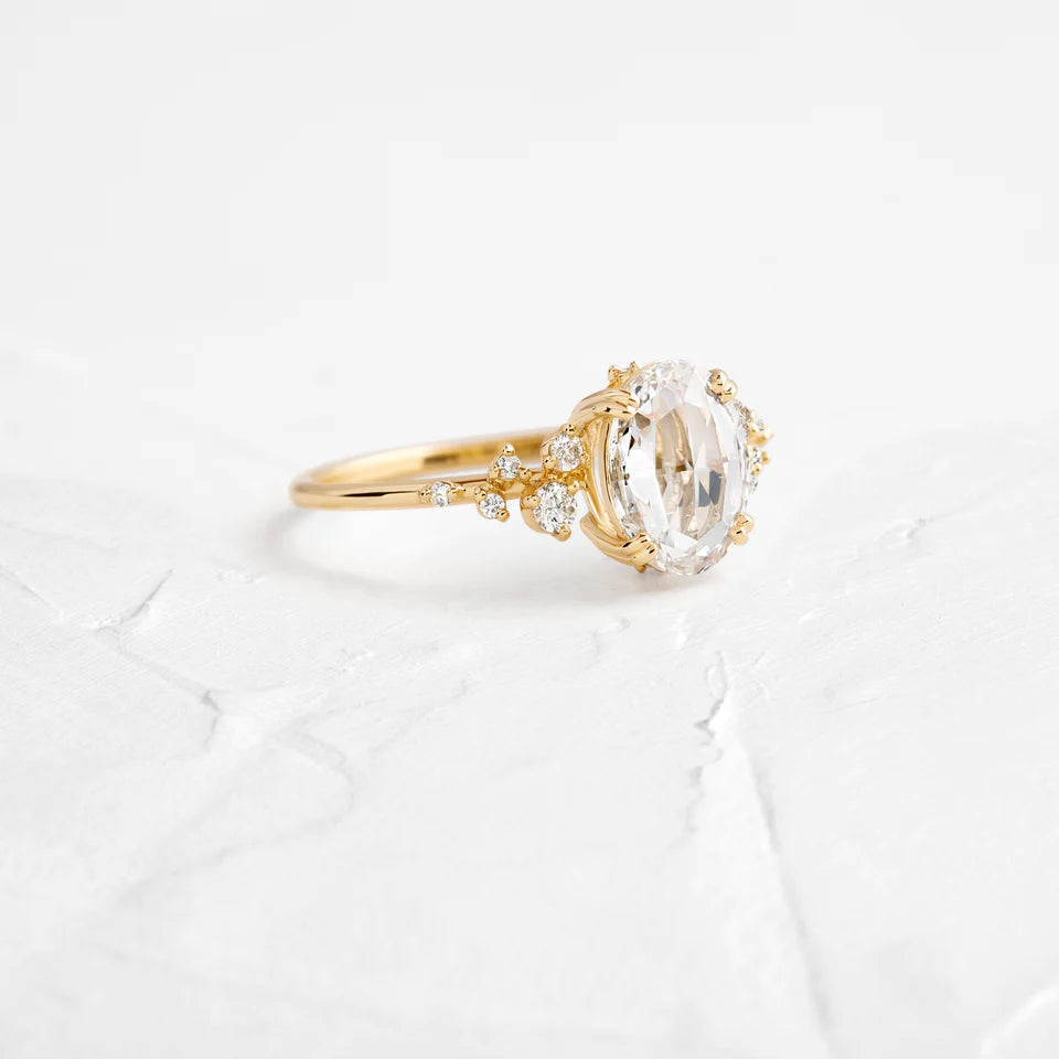 Solid Gold 0.77ct. Rose Cut Oval Diamond Ring (7799A0)