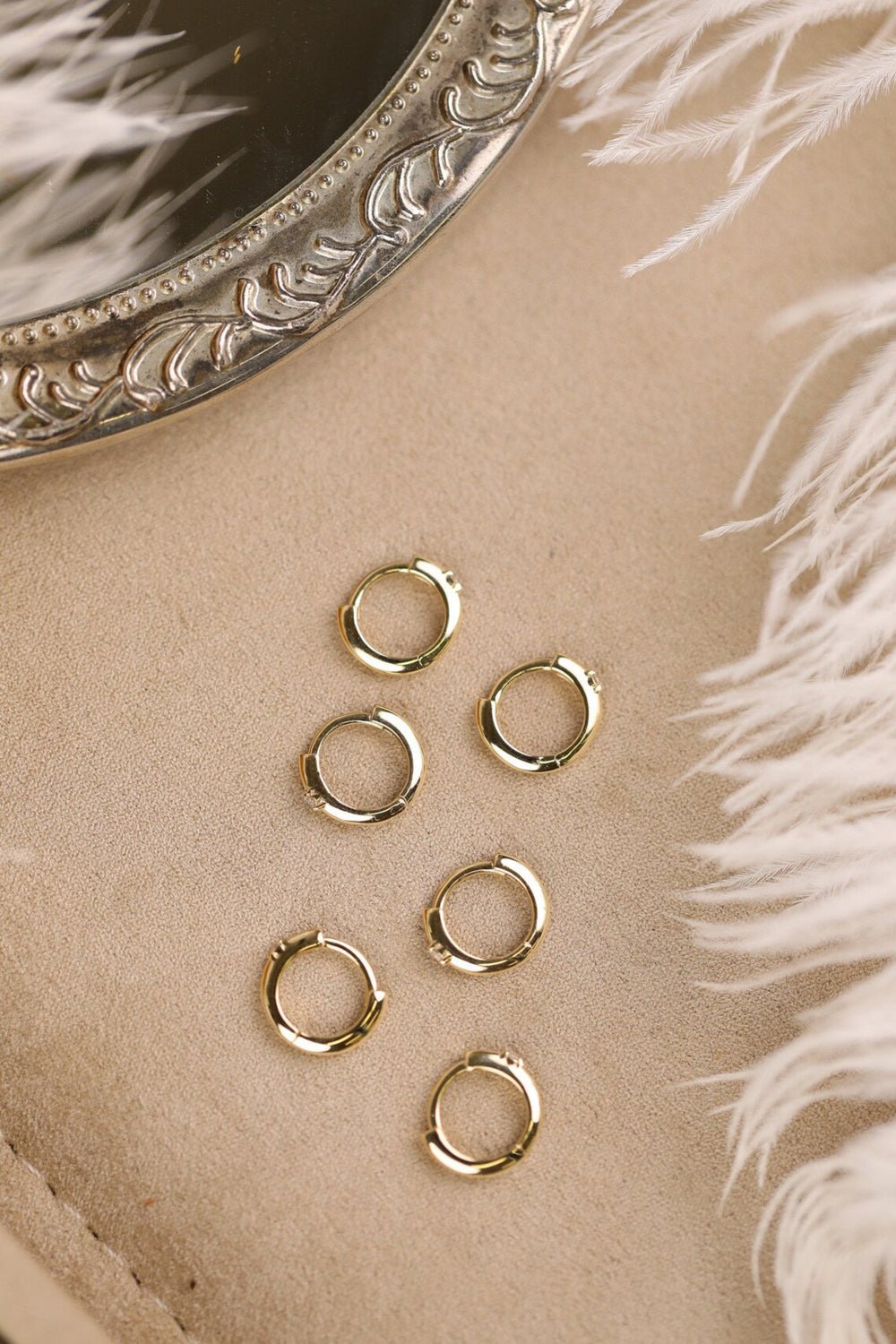 Solid Gold Single Diamond Huggies