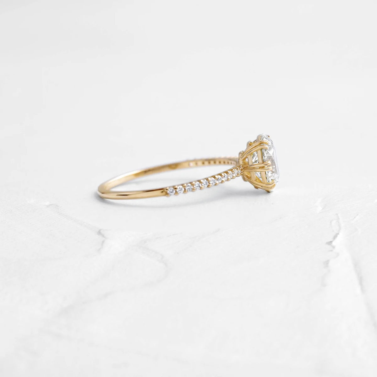 Solid Gold Lab-Grown Diamond Radiant Cut Engagement Ring is a stunning