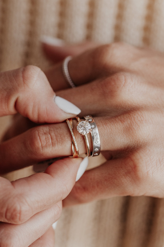 Solid Gold The Esperanza Round Double Prong Solitaire