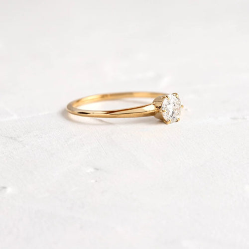 Solid Gold 0.3ct. Round Cut Diamond Ring