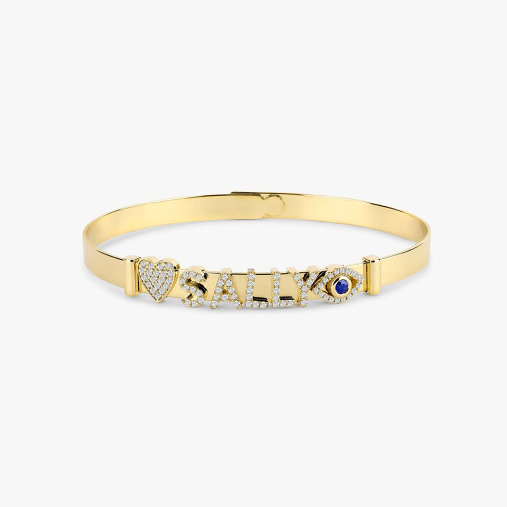 Solid Gold Bangle & Charm