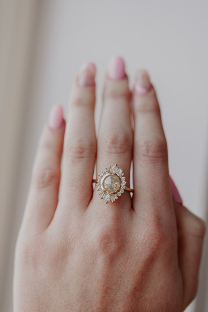 Solid Gold & Diamond Halo Ring (29E388)