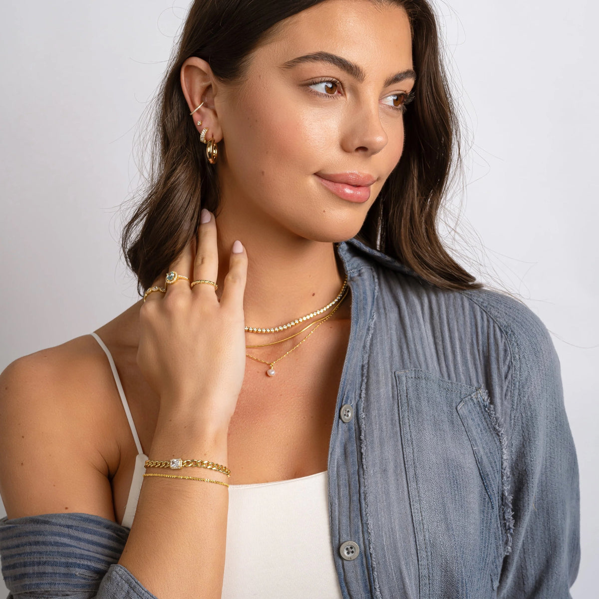 Solid Gold Cuban Tennis Bracelet
