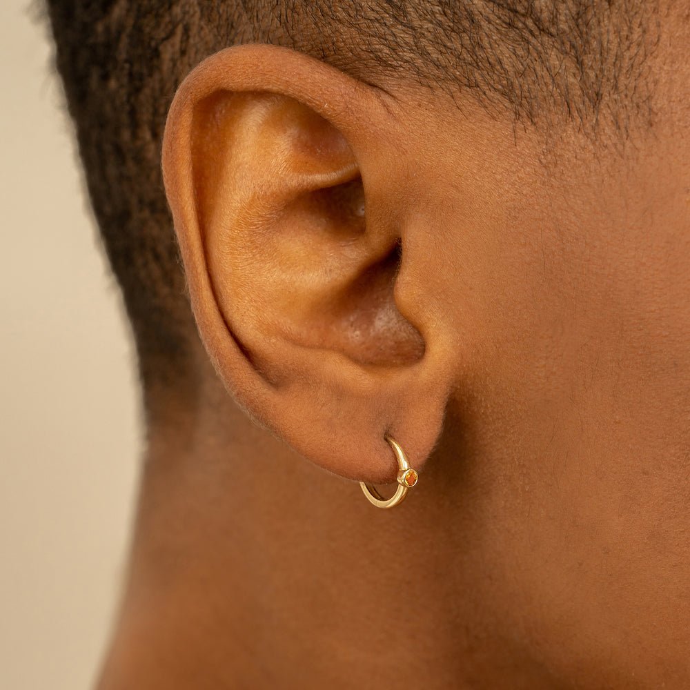 Solid Gold Citrine Huggies