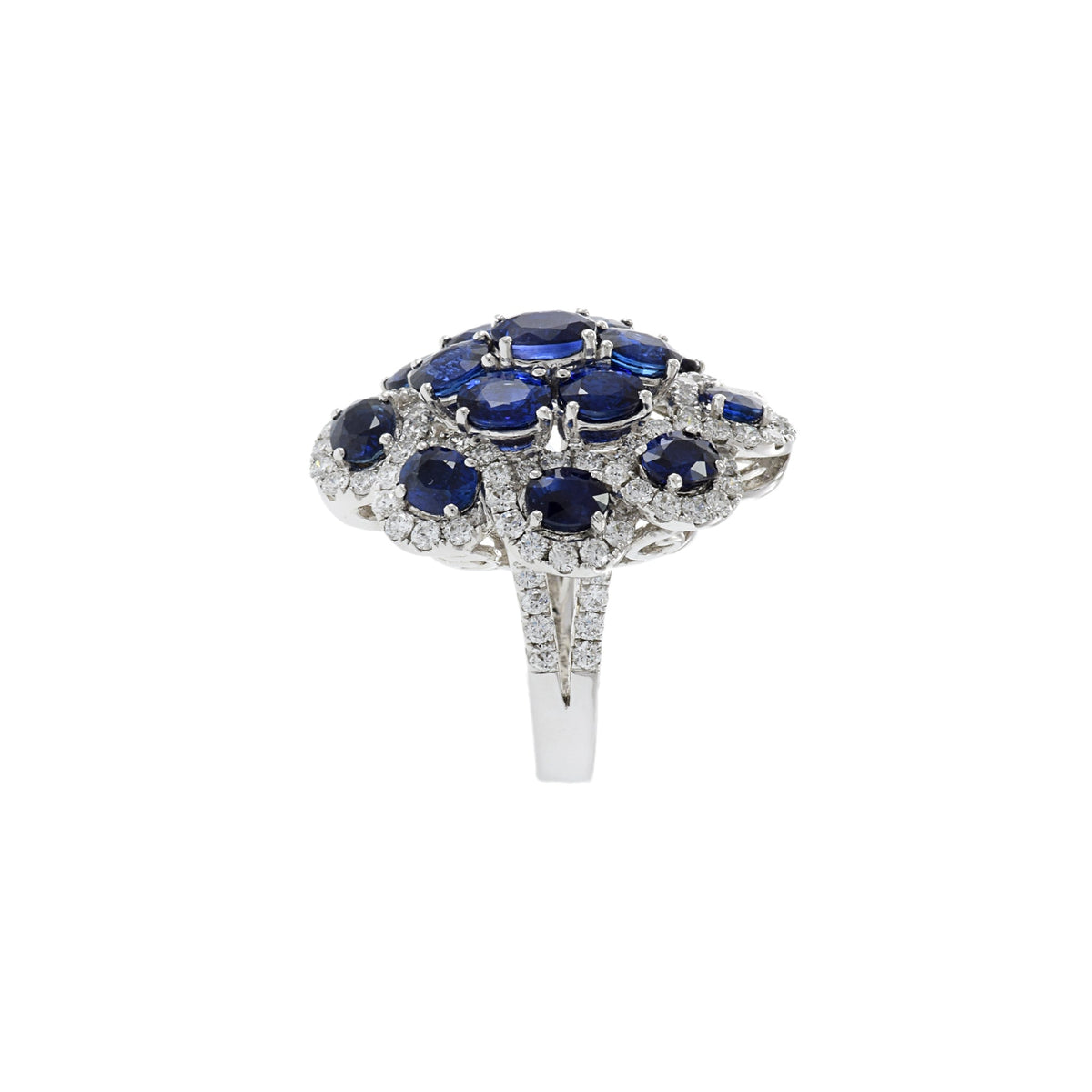 Solid Gold Sapphire And Diamond Cocktail Ring