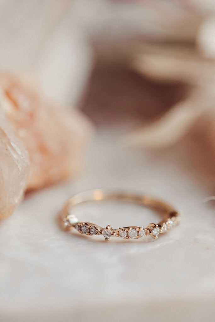 Solid Gold Fancy Pattern Diamond Band