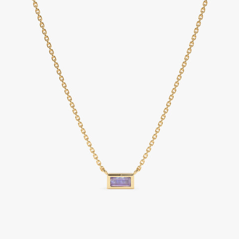 Solid Gold Dainty Moonstone Necklace
