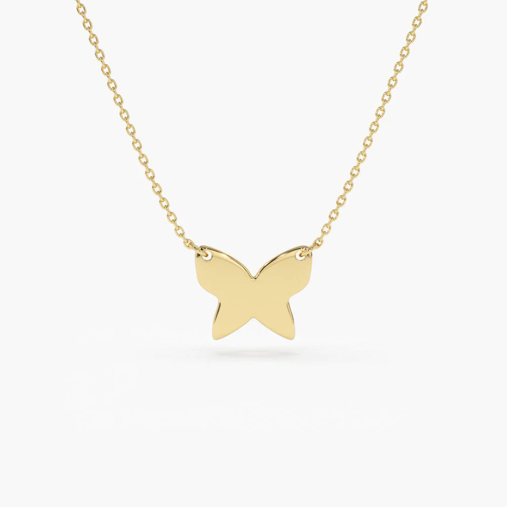 Solid Gold Butterfly Necklace