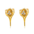 Solid Gold Diamond Tennis Racket Stud Earring (83487C)