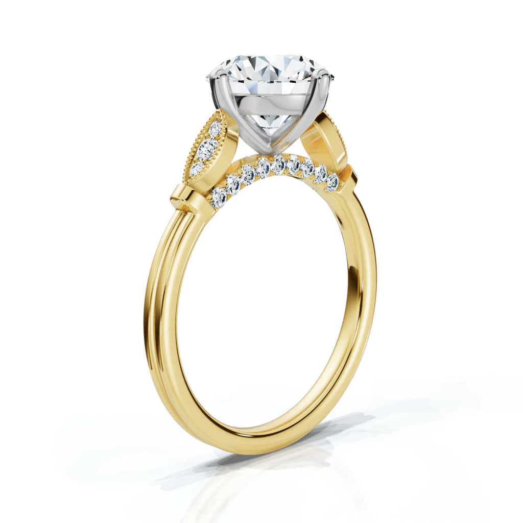 Solid Gold Engagement Ring 2 CT Solitaire Round Shape Lab Grown Diamond
