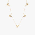 Solid Gold Diamond Butterfly Station Necklace (B18549)