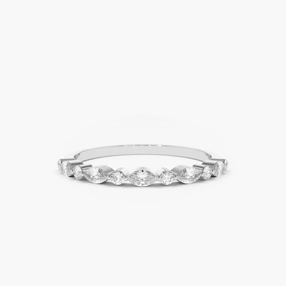 Marquise and Round Moissanite Ring, photo 8