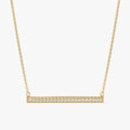 Solid Gold Long Diamond Bar Necklace (60FB61)