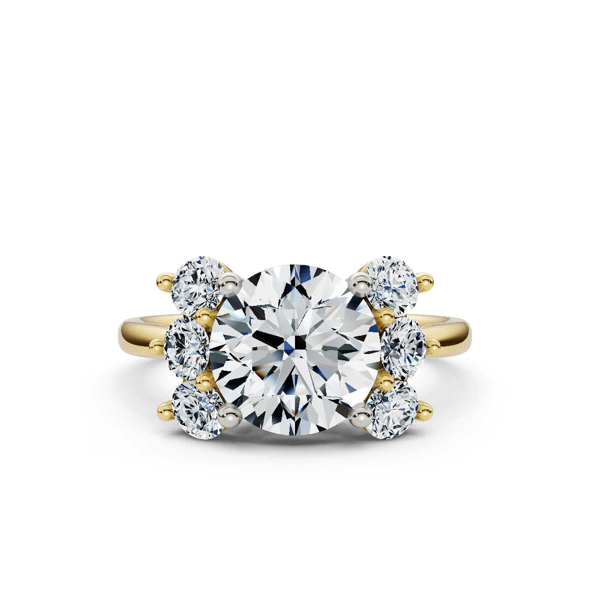 Solid Gold 3 CT Solitaire Lab Grown Diamond Engagement Ring (28ADA9)