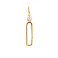 Solid Gold Bezel Diamond Paperclip Clasp Pendant
