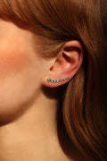 Solid Gold Floating Emerald Earring