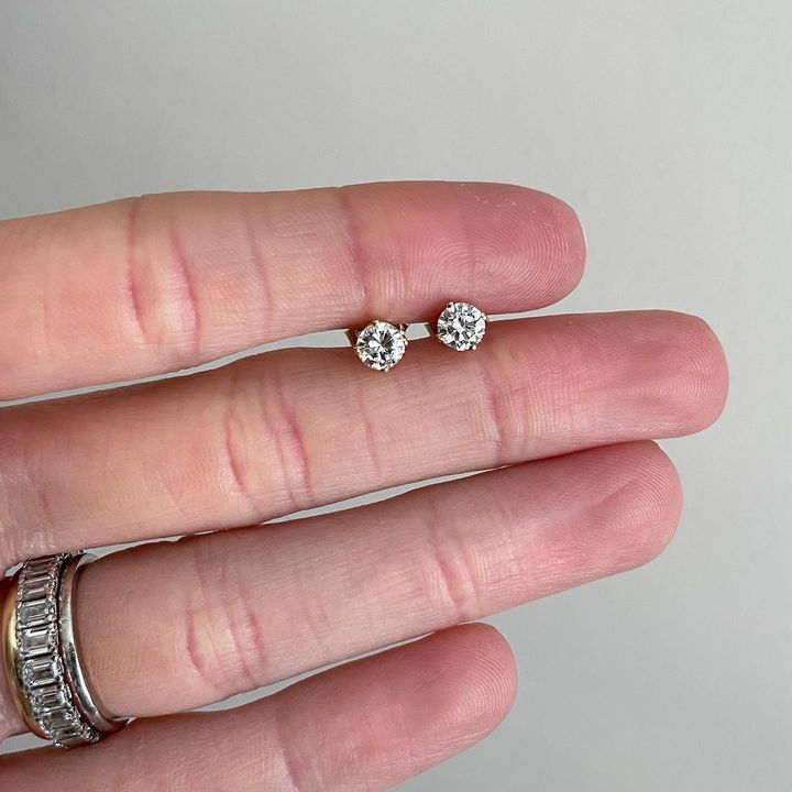 Solid Gold Lab Grown 1ct Diamond Studs made
