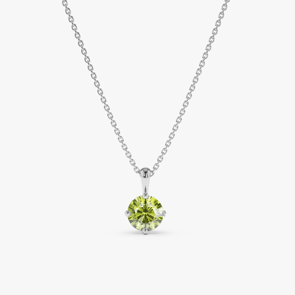 Solid Gold Peridot Necklace (C86FC0)
