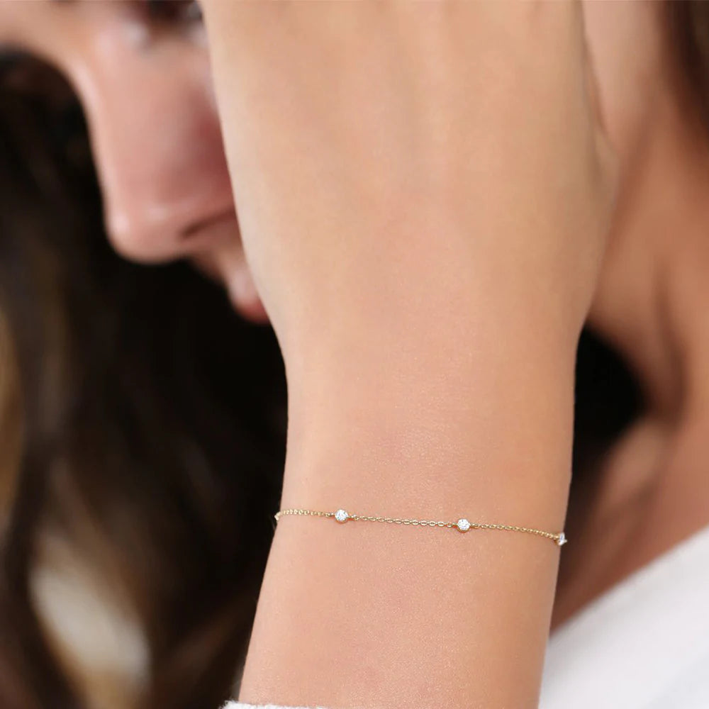 Solid Gold Lab-Grown Diamond by The Yard Solitaire Bracelet (3705C7)