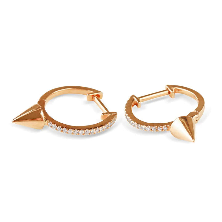 Solid Gold Avery Diamond Spike Huggies