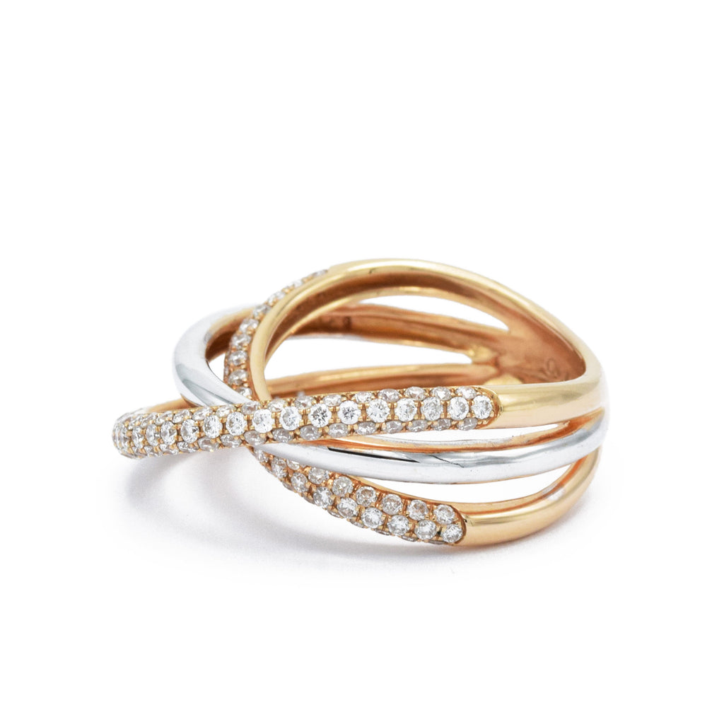 Tricolor Gold and Moissanite Twist Ring, photo 2