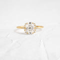 Solid Gold 2 CT Stargaze Ring, Oval Cut Diamond Moissanite Engagement Ring