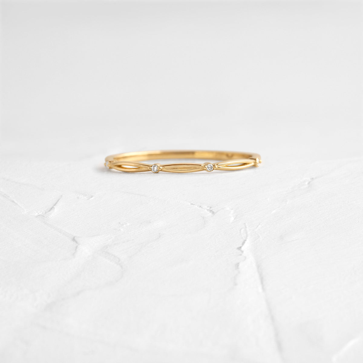 Solid Gold Diamond Elevation Band | Diamond Ring for Women