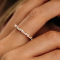 Solid Gold Marquise Cluster Stackable Wedding Ring