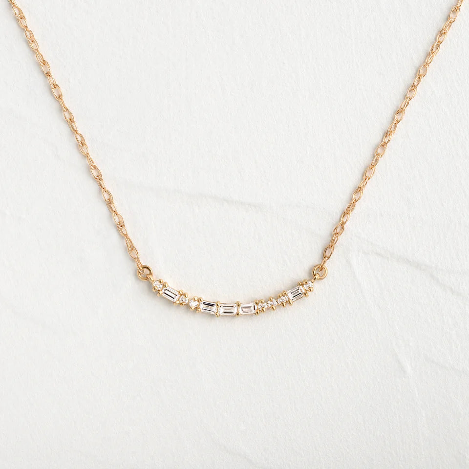 Solid Gold Morse Code Lab-Grown Diamond Necklace