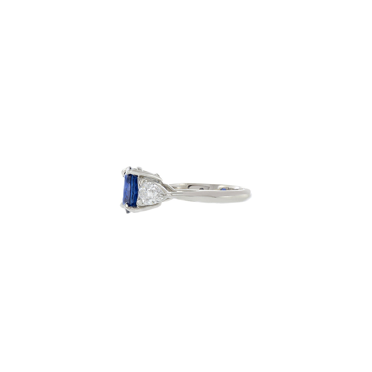 Solid Gold Platinum 3.64CT Ceylon Blue Sapphire and Diamond Ring