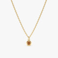 Solid Gold Solitaire Citrine Pendant Necklace (917578)