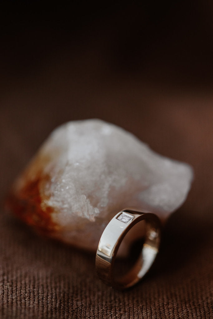 Solid Gold Lab Diamond Fancy Bagguet pattern ring