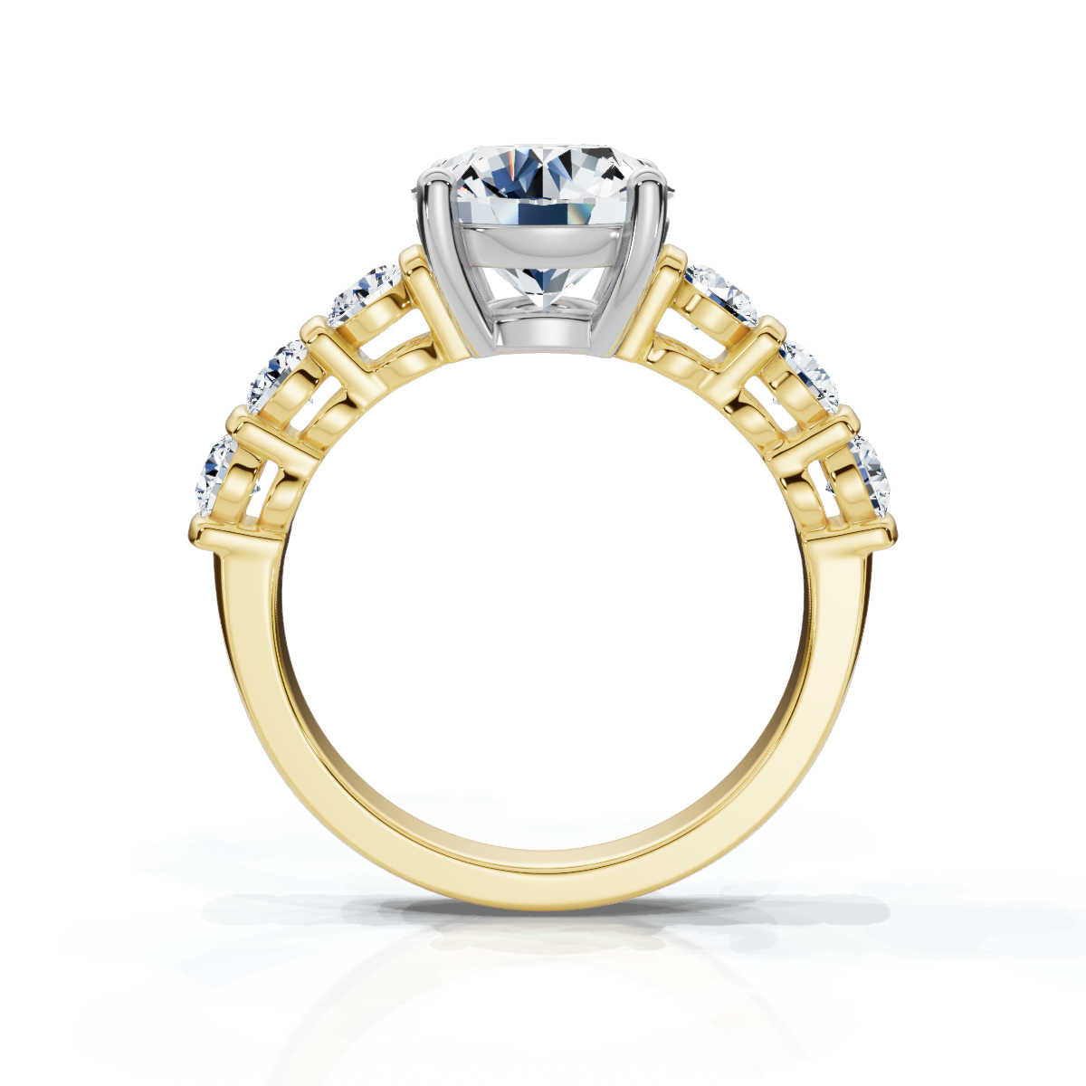 Solid Gold 2.1Ct Lab Grown Diamond Engagement Ring (3EE981)