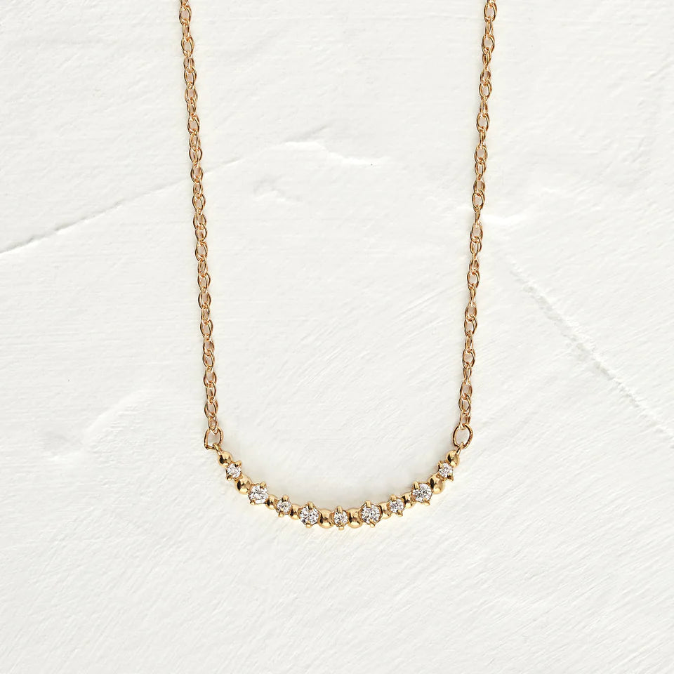 Solid Gold Diamond Sweep Necklace