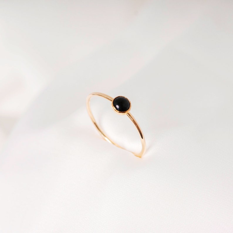 Solid Gold Onyx Stacking Ring