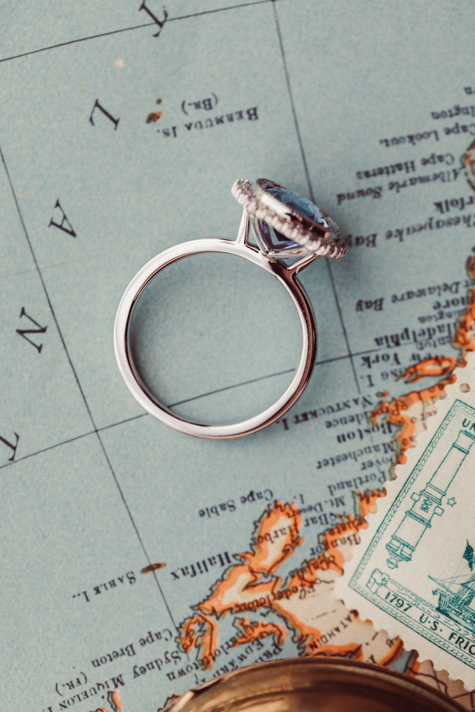 Solid Gold Halo Ring