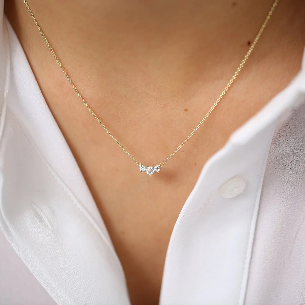 Classic Moissanite Trio Necklace, photo 3